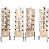 Clanmacy Räucherbrett Flammlachsbrett Flammlachs 4er Set Räucherbrett Flammlachshalter, Zedernholz