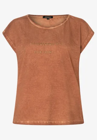 MORE & MORE - T-Shirt mit Schriften orange - Gr. - 36