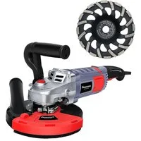 Fanzwork Winkelschleifer Betonschleifer Betonfräse 2000W Set mit 180mm Diamantschleiftopf, Ideal für Beton, Estrich und Fliesenkleber Schleifen