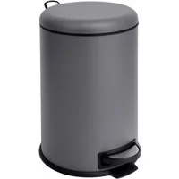 SVITA Mülleimer, Treteimer, Inneneimer, 20 Liter, pulverbeschichteter Stahl, grau