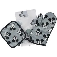 Disney Kinder-Küchenset Küchenset Topflappen, Ofenhandschuh und Schürze für kleine Köche Grau