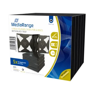MEDIARANGE Retail pack 6er CD-Jewelcase | box34-6 | Behälter CD-Aufbewahrung - Kapazität: 6 CD/DVD (Packung mi