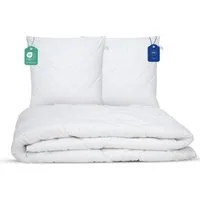 livessa Bettdecke + Kopfkissen Ideal für Ganzjahreszeiten mit 300 g/m² Füllung, Füllung: Hohlfaser, Bezug: Mikrofaser, Bettwaren SET weich und atmungsaktiv