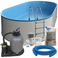 mediPOOL Ovalpool Ovalpool-Set exklusiv 6,00 x 3,20 x 1,20 m (Komplett-Set)