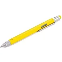 TROIKA Kugelschreiber CONSTRUCTION – 6-in-1 mit Wasserwaage, Schraubendreher & Lineal, (1-tlg., in verschiedenen Farben, schwarze Mine), Multifunktionsstift mit Stylus, Geschenk für Männer & Heimwerker