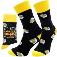 Chili Lifestyle Freizeitsocken Lustige Oktoberfest Socken mit Spruchbanderole Herren & Damen (1-Paar, Biersocken für Sie & Ihn) Unisex Trachten Strümpfe ohne Gummidruck