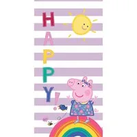 BERONAGE Strandtücher Peppa Wutz Pig Badetuch Happy 75x150 cm, 100% Baumwolle (1-St), Frottee in Velours-Qualität