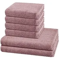 Cawö Handtuch Set Pure, Walkfrottee (Spar-Set, 6-St), 4 X Handtuch 2 X Duschtuch im Set - Baumwolle - Saugstark
