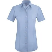 GREIFF Kurzarmbluse Greiff LEASING Damen Business-Bluse Kurzarm Kent Regular Hellblau