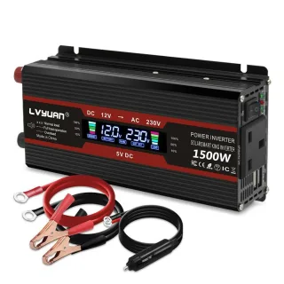 [EU Direct] Lvyuan DC 12V to 230V 500W(1500W Peak) Power Inverter AC Car Converter Inverter with 12V Lighter with 2 USB