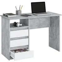 KOMTO Schreibtisch Oslo 110 Schreibtisch mit Schubladen Bürotisch Computertisch, Büro PC-Tisch Kinderschreibtisch mit Stauraum 110 x 50 x 74 cm