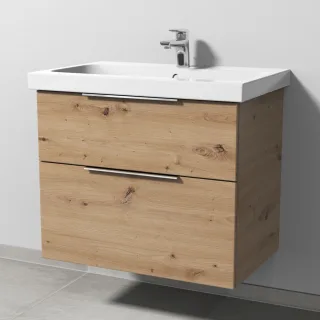 Sanipa 3way Waschtischunterbau zu Geberit iCon Light Waschtisch mit 2 Auszügen, Eiche Natural-Touch UM57485