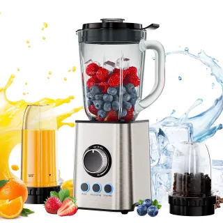 [EU Direct] BioloMix 3-in-1 Smoothie Maker 1300W Personal Blender with Stainless Steel Blades Baby Food Grinder Juice Ma