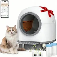 Kityhome Katzenecktoilette Katzentoilette 80L Selbstreinigende Elektrisches Katzenklo mit App, 80L+8.5, Große, Geruchsbeseitigungfür, sicher, Mehrere Katzen
