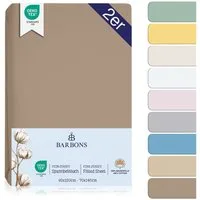 BARBONS Spannbettlaken 60x120 für Baby, Jersey Bettlaken Babybett, Kinderbett, (2 Stück), 100% Baumwolle
