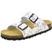 AFS-Schuhe 210006 Zweischnaller Pantolette für Damen mit Fußbett, bequeme Sandalen aus Leder