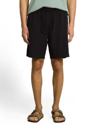 Denim Tom Tailor - Relaxed Fit Shorts in Waffelstruktur black - Gr. - M