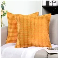 TAN.TOMI Kissenbezüge Kord Uni 2er Set Kissenbezug flauschig körnig Farbverlauf, Für Zierkissen Dekokissen Sofakissen Couchkissen vielen Farben