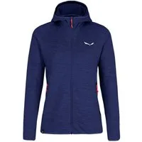 Salewa Fleecejacke Nuvolo Alpinewool mit Kapuze (4-Wege-Stretch, warm, atmungsaktiv) blau