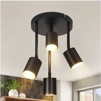 ZMH Deckenstrahler 3/4 Flammig Modern Schwenkbar 350° GU10 Küchenlampe für Wohnzimmer, Flexible Drehfunktion, LED fest integriert