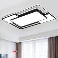 style home LED Deckenleuchte Deckenlampe Rechteckige Bürolampe, dimmbar mit Fernbedienung, LED fest integriert, einstellbar von warmweiß bis kaltweiß, Moderne Lampe für Wohnzimmer Schlafzimmer, 90x60x6cm