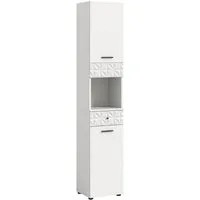 xonox.home Hochschrank Weiß Melamin Modern 35x187x34 cm
