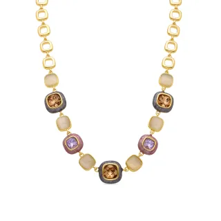 Luxenter Multicolour Zirkonia Halskette aus 18k Gelbgold - Drogolo