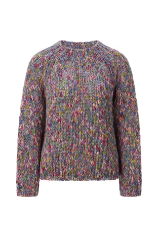 Rich & Royal - Multicoloured Mock Neck misty blue - Gr. - M