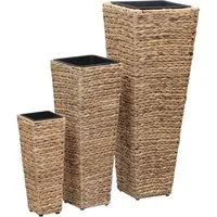 vidaXL Blumentopf Blumenkübel 3 Stk. Wasserhyazinthe Braun (1 St)