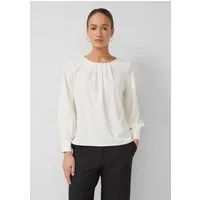 s.Oliver Langarmbluse T-Shirt Bluse aus Jersey-Crêpe mit Faltendetails