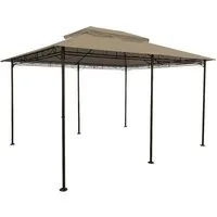 Spetebo Pavillon-Ersatzdach Pavillon Ersatzdach Cape Town 4 x 3 m - braun, 270 g/m², (Stück, Ersatzdach), Garten Pavillondach mit Kaminabzug
