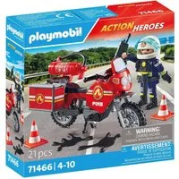 Playmobil® Feuerwehrmotorrad am Unfallort (71466), Action Heroes Konstruktions-Spielset, (21 St), Made in Europe