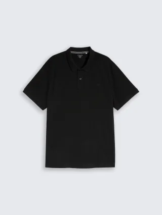 Tom Tailor - Plus Size - Piqué Poloshirt mit Logo-Stickerei black - Gr. - 4XL