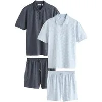 Next Poloshirt Strukturiertes Kombi-Set aus Jersey (4-tlg)