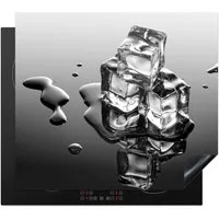 MuchoWow Herd-Abdeckplatte Eis - Wasser - Grau - Schwarz, Vinyl, (1 tlg), Küche Herdabdeckplatte Ceranfeld Vinyl Einteilig, 59x52 cm