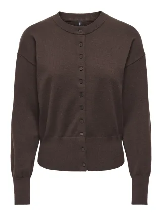 ONLY - ONLMIO LS O-NECK BUTTON CARDIGA KNT NOOS Seal Brown - Gr. - M