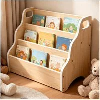 relaxdays Kinderregal Tragbares Kinder-Bücherregal Tisch