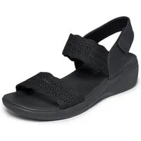 Skechers ARYA Sandale Sommerschuh, Keilsandalette mit komfortablem Luxe Foam
