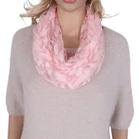 MIRROSI Loop Damen Schal Unifarbe HALBTRANSPARENT, Tolle Muster, Schlauchschal, (ca. 160x38cm, zweimal um den Hals wickelbar), sehr leicht und angenehm zu tragen