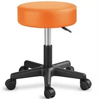 TRESKO Drehhocker Rollhocker höhenverstellbar, 10 cm Dicke Polsterung, Arbeitshocker Hocker 360° drehbar