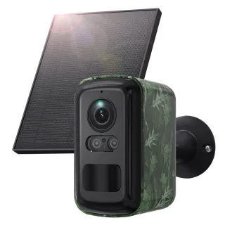 3MP Solar Security Camera Camouflage Color Night Vision PIR Motion Detections 2-Way AudioIP66 Waterproof Wireless Outd