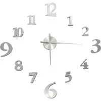 vidaXL Wanduhr 3D-Wanduhr Modernes Design Silbern 100 cm XXL