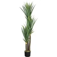 Kunstpalme Yucca Palmlilie Kunstpflanze Plastikpflanze Künstliche Pflanze 150 cm Yucca Palme, Decovego, Höhe 150 cm