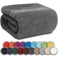 NatureMark Saunatuch Frottier Saunatücher 80x200cm, 100% Baumwolle (1-St), Premium Qualität SAUNATUCH Sauna-Handtuch, 80x200cm, Anthrazit grau