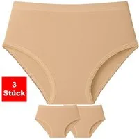 The Bakis Underwear Taillenslip Damen Slips 3er-Pack Baumwolle Unterhosen Maxislip Panties Hipster (Packung, 3-St., 3er-Pack) Atmungsaktive Baumwollslips mit hohem Tragekomfort