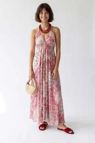 Paisley-Halter-Maxikleid
