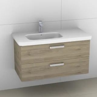 Artiqua 411 Waschtischunterschrank für DuraStyle 232510 Becken links Sanremo Eiche quer NB, 411-WU2L 411-WU2L-D45-7144-428