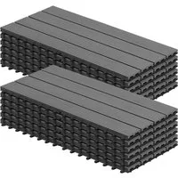 Woltu WPC-Fliesen, 12 St., Terrassendielen Holz-Optik 30x60cm mit klicksystem