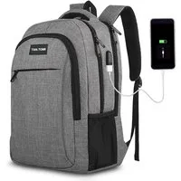 TAN.TOMI Rucksack Laptop-Rucksack Herren mit USB-Ladebuchse, Große Kapazität Casual Rucksack für 15,6" Laptop