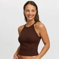 cfab (creamy fabrics) BH-Hemd Neckholder Bratop-Ash Brown-XL (1-tlg)